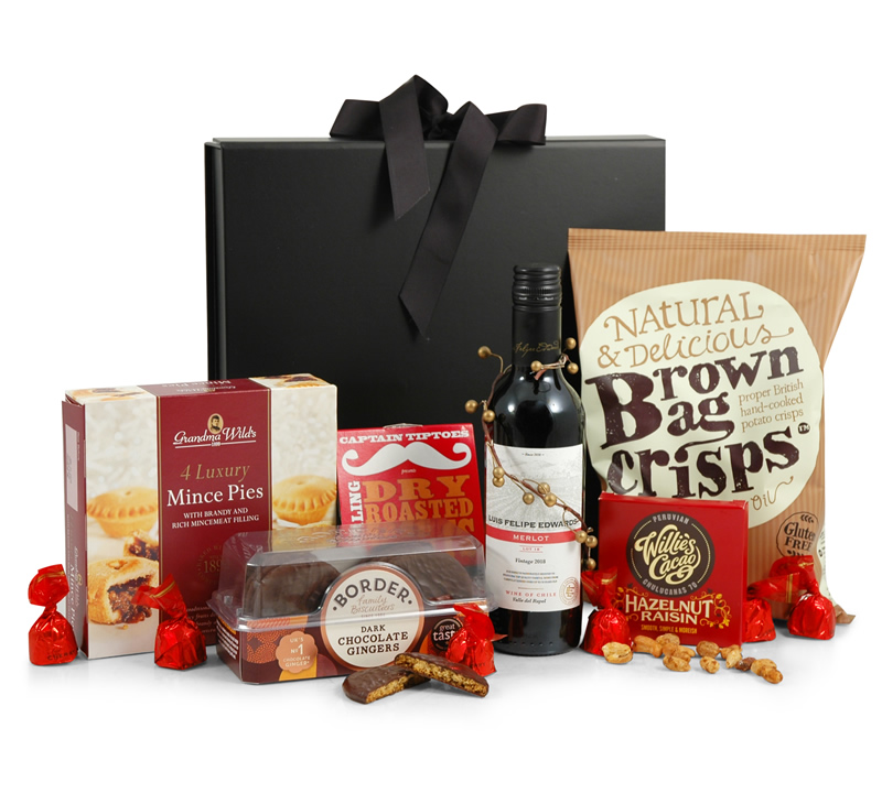 Merry Christmas Gift Box with Red Wine Buy Online for £42.50